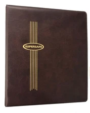 Supersafe Standard 3 D Rings Binder Red US Currency / World Banknotes Collection