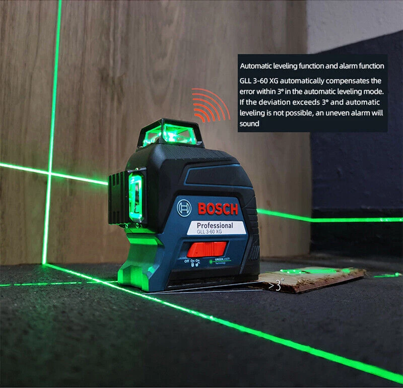 Bosch Laser Level GLL3-60XG 360 Grad Hochpräzises grünes Licht 12 Linienlevel - Bild 2 von 4