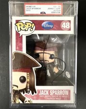 Johnny Depp signed Jack Sparrow Disney Funko Pop! #48 Grade 7.5 NM+ Auto 8 ~ PSA