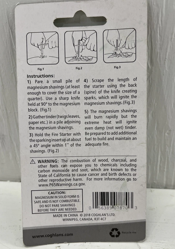 Combo de espejo Coghlans Survival Fire Starter Striker 1005 7870 8501 Foto 3 de 4
