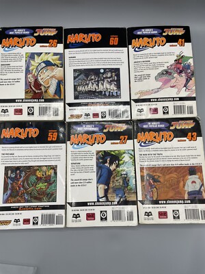 Naruto Anime English Lot of 6 Books Shonen Jump Manga Masashi