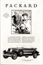 PRINT AD 1928 Packard Eight 645 Five Passenger Sedan Convertible Golf 6 x 9