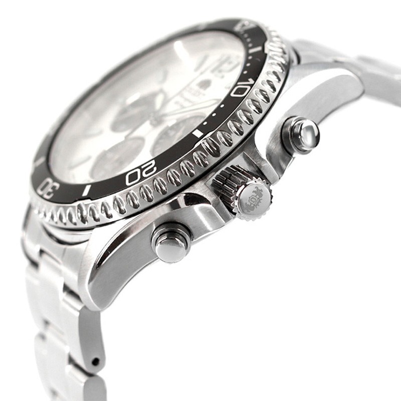 Orient Mako RN-TX0203S Panda White Dial Solar Analog Chronograph