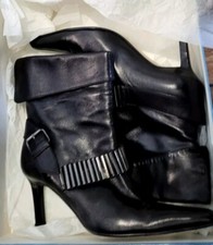 Karen Millen Black Leather Ankle Boots - Eu 38 - in Box!