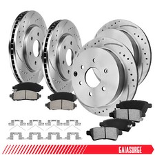 Front Rear Drilled Rotors + Brake Pads for Nissan Frontier Xterra Suzuki Equator