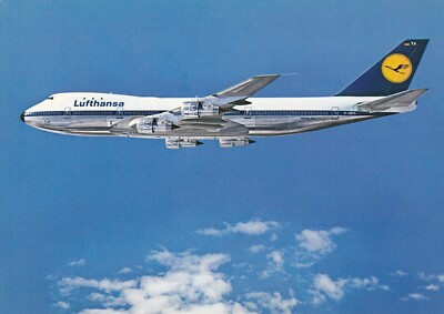 AK Ansichtskarte Postkarte 10x15cm FLUGZEUG LUFTFAHRT PLANE LUFTHANSA BOEING 747 Jet