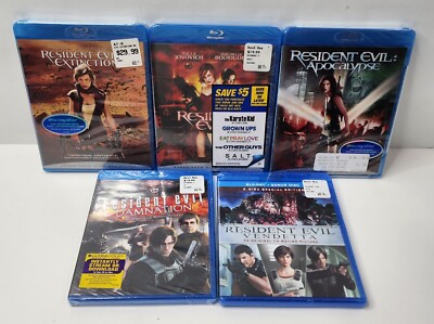 Resident Evil Blu-ray Lot/Bundle of 5 - Milla Jovovic - All New/Sealed 