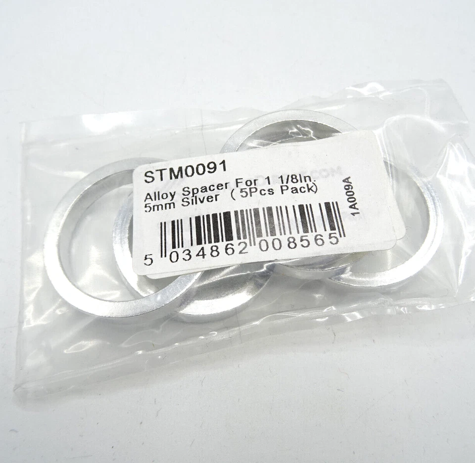 5 x 5mm Silver Alloy Bike Ahead Headset Spacer Set  1 1/8" Steerer 28.6 0091-R11 - Image 4 of 4