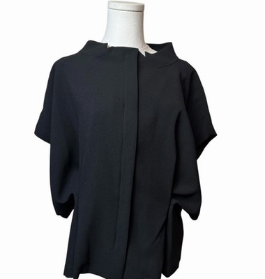 Jil Sander Zip-Up Side Clasp Black Blouse