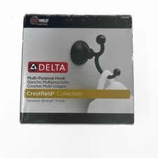 Delta Crestfield Double Bathroom Towel Robe Hook in Venetian Bronze
