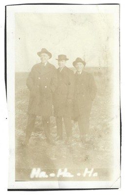 Vintage Annotated Photo ''HA-HA-HA'' Handsome Men in Arms Laughing LIGHT EXPO WOW!