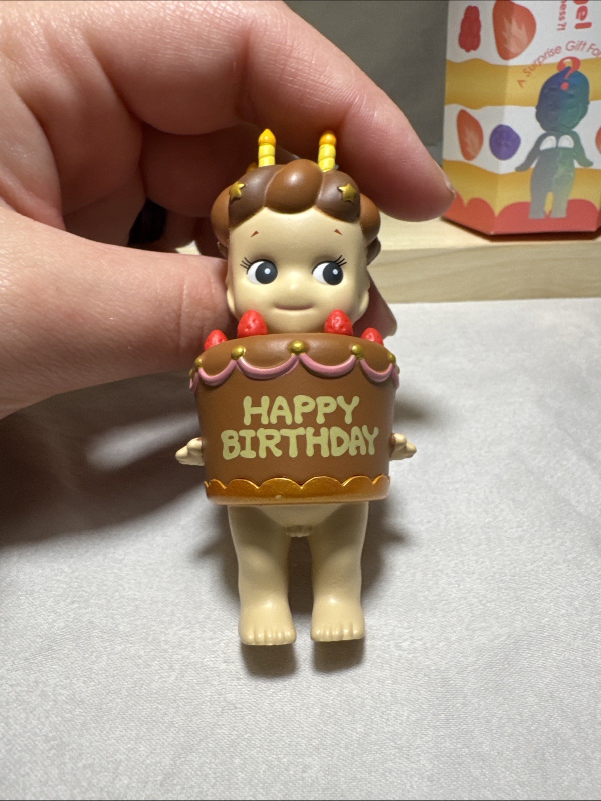Authentic Sonny Angel Birthday Gift Series Chocolate Cake Figure With Blemish