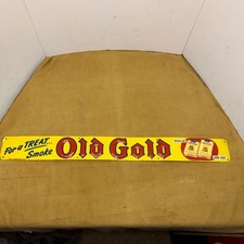 Vtg OLD GOLD CIGARETTES Advertising Display Sign For a TREAT Regular & King Size