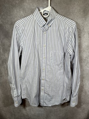 Fifth Avenue Mens Size Medium Long Sleeve Button Down Shirt Striped