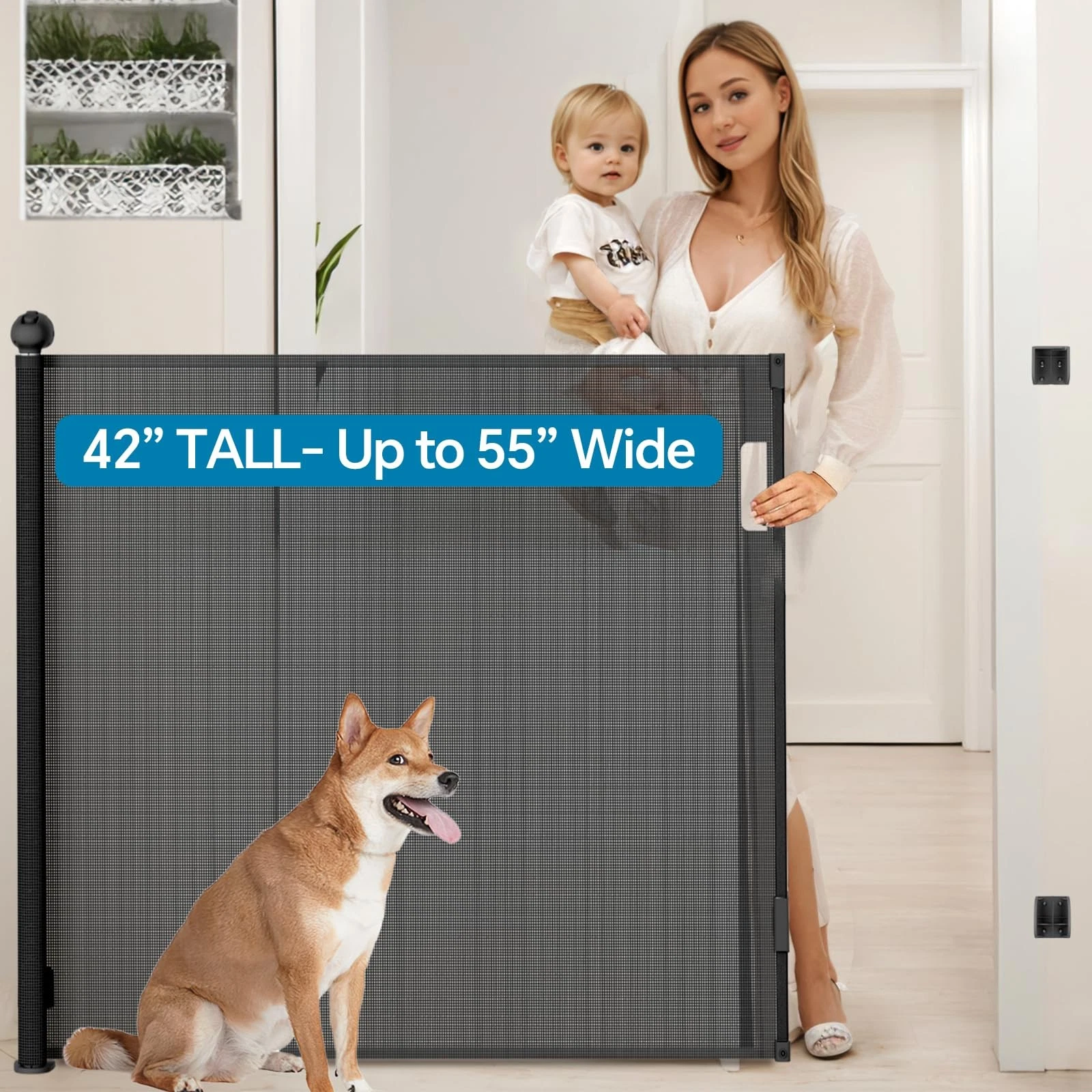 BULUBAKY EXTRA TALL SAFETY RETRACTABLE BABY GATE BLACK, 42" TALL X 55" WIDE
Opens in a new window or