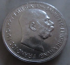 MDS AUSTRIA EMPIRE 2 CROWNS 1913 "FRANZ JOSEPH I.", SILVER #