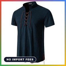 Mens Vintage Short Sleeve Renaissance Shirt
