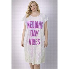 Hayley Paige Sequin Wedding Day Vibes Dress Shower Bachelorette Party XL