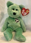 Ty Beanie Baby Kicks Green Soccer Bear Plush 1998 w/ Hang Tag Vintage