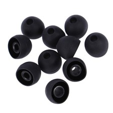 10Pcs Durable Silicone Earbud Caps Black Earphone Tips for in Ear Use