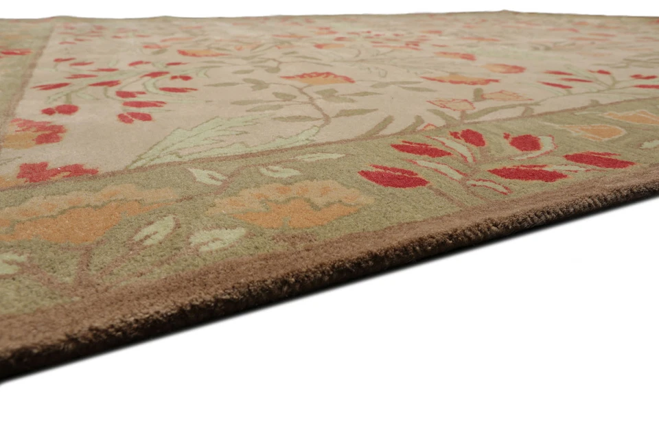 4'x6' Hand-Tufted Wool Area Rug Botanical Authentic Floral Design - Image 4 of 4