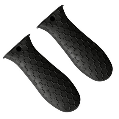 2-Pack Heavy-Duty Silicone Handle Covers for Cast Iron Skillets, Extra Black