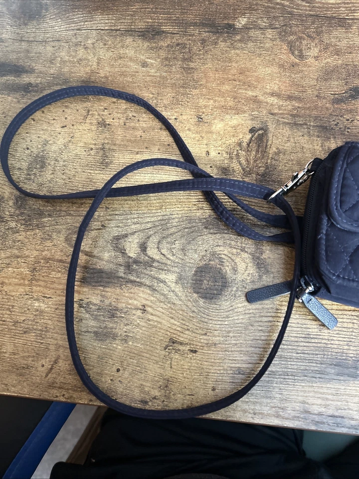 Vera Bradley Iconic RFID все в одном через плечо джинсовой ткани темно-синий кошелек с ремешком выстеганная - Изображение 2 из 4