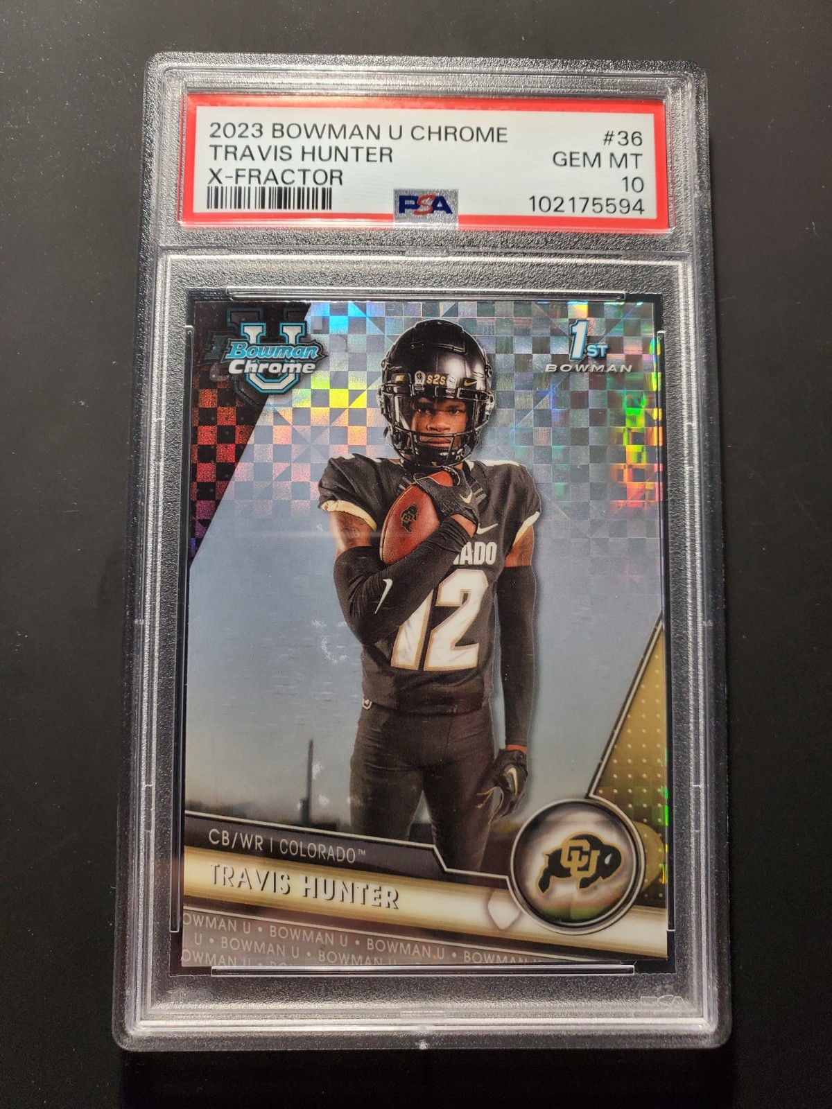 Travis Hunter 2023 Bowman University Chrome X-Fractor Bowman 1st PSA 10 Jaguars