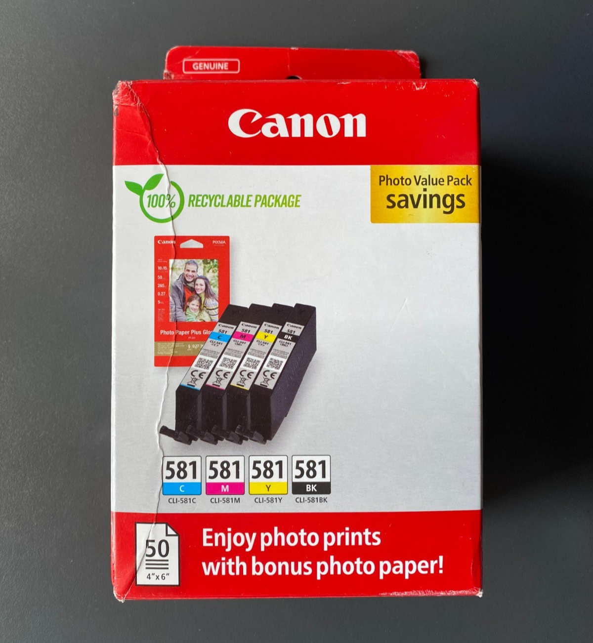 Genuine Canon Ink Multipack - CLI-581 INKS + 50 x 4""x6"" PAPER (INC VAT) BOXED - Image 11