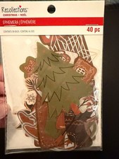 RECOLLECTIONS DIE CUT SHAPES EPHEMERA 40 PC GINGERBREAD FOREST CHRISTMAS  NEW
