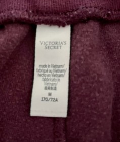 Victoria's Secret Pants Womens Medium Purple Velvet Joggers Pull On NEW