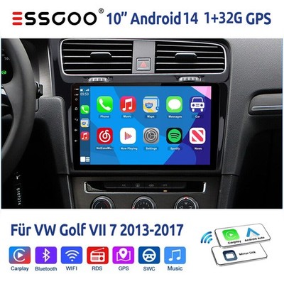 Android15 Autoradio 10'' Apple Carplay 1+32G GPS Navi Für VW Golf VII 7 2013-2017