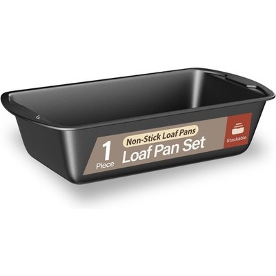 Deluxe Nonstick Carbon Steel Loaf Pan Set 1-Piece Bakeware for Perfect Bread and