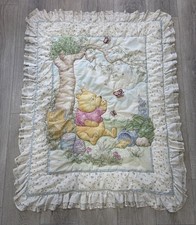 Vintage Classic Winnie The Pooh Crib Quilt Comforter 90s 3D Butterflies
