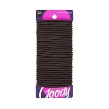 Ouchless Womens Hair Braided Elastics 4mm For Medium Hair Brown 32 Count pack