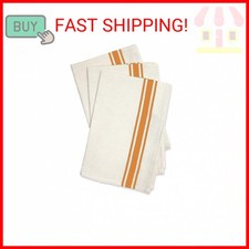 Aunt Martha's Stitch 'Em Up Vintage Box Stripe Towels, 18 by 28-Inch, Orange on