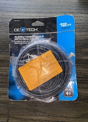 Ce Tech 12 ft. Audio and Video Cable With Rca Plugs 3,65 M