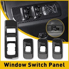 4x For 2015-2019 Ford F150 Carbon Fiber Interior Window Control Cover Trim Parts