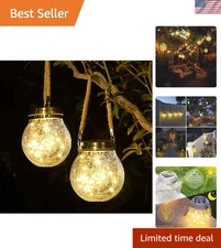 Automatic Solar Lanterns - 2 Pack Waterproof LED Lights for Outdoor Ambiance
