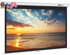 100INCH Manual Pull down White Projector Screen 16:9 1.2 Gain Retractable Auto