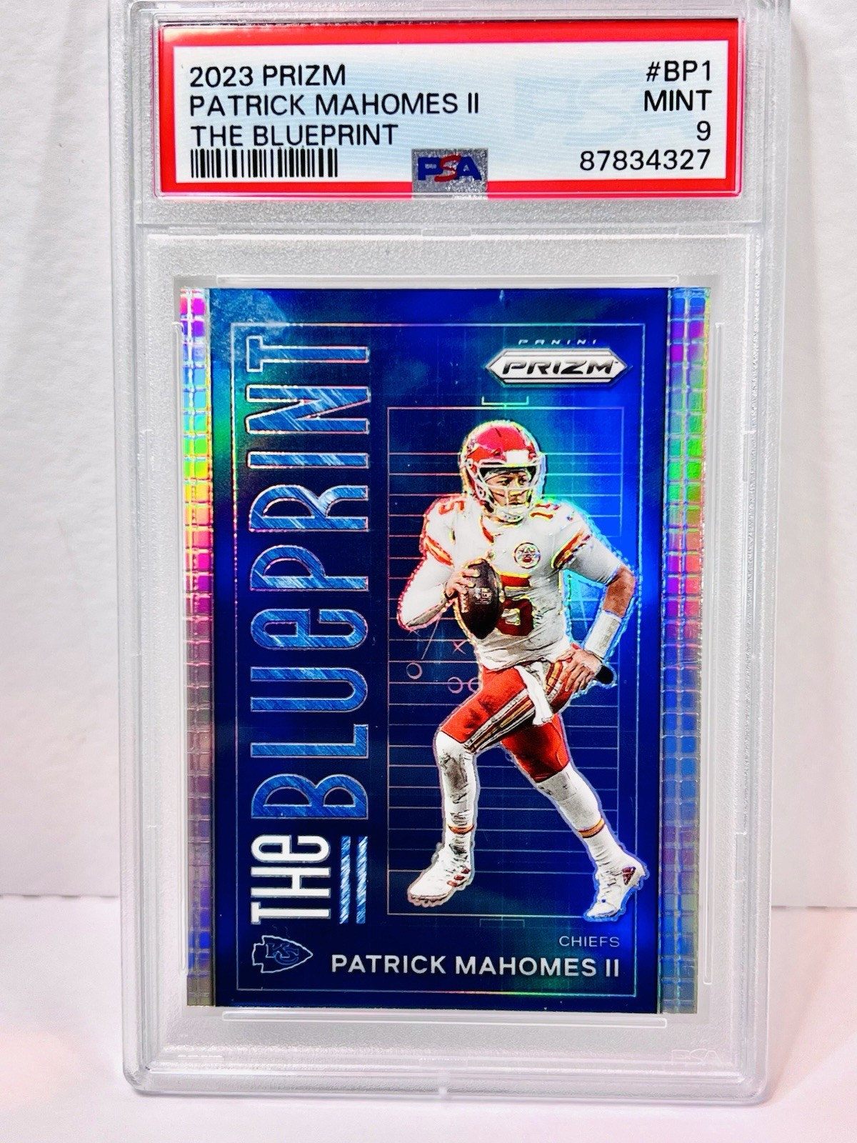 2023 Prizm Patrick Mahomes The Blueprint PSA 9 Case Hit SSP #BP1