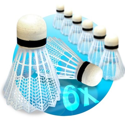 6 Stück Federbälle Badmintonball Badmintonbälle Federball Badminton