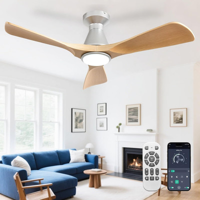 DLLT 42'' Flush Mount Ceiling Fan with Lights, Remote & Smart App Control