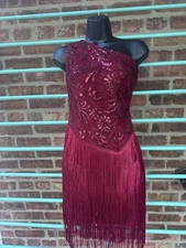 Dreamgirl Flapper Gatsby 20s Costume Dress | Small | Red Sequins