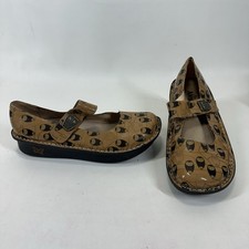 Alegria Paloma PAL-329 Owl Print Leather Mary Jane Shoes EU 40 US 9.5-10