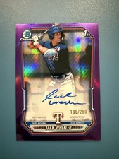 Jack Wheeler 2026 Bowman Chrome 1st Bowman AUTO Purple 196/250 Rangers Prospect
