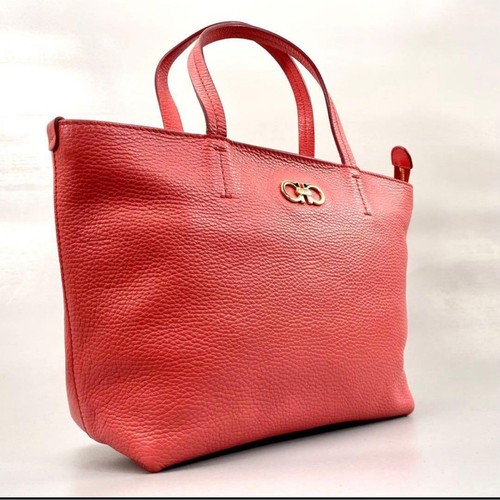 Salvatore Ferragamo Leather Tote Bag Gancini Pink Women Italy 130475