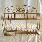 Mid 20th Century Vintage Gold Gilt Metal Hollywood Regency Scrolling Iron 2 Tier — photo 3