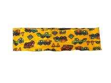 Boys Yellow Knit Scarf Trucks Construction Orange Cones Hardhat - 5 Foot