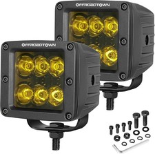 LED Cubes, 2PCS 3Inch 120W High Lumen Spot Cubes Yellow Fog Lights Spot Amber